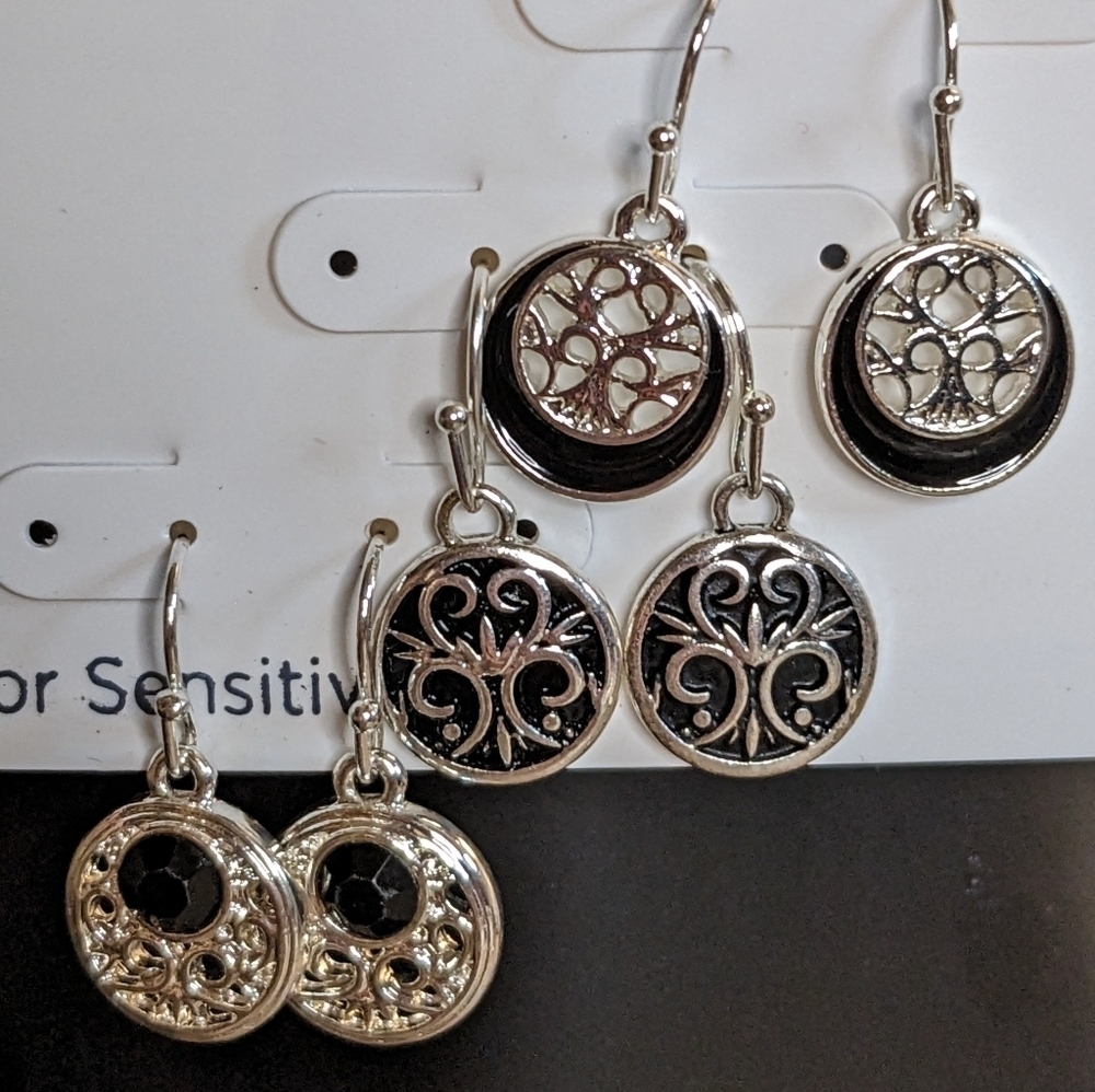 Belk Trio Silver Tone Drop Earrings